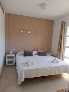 阿德耶Apartamentos ORLANDO en Costa Adeje的卧室配有两张床,墙上有两面镜子