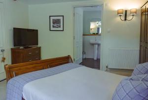 海伯敦桥白狮酒店的一间卧室配有一张床和一台平面电视