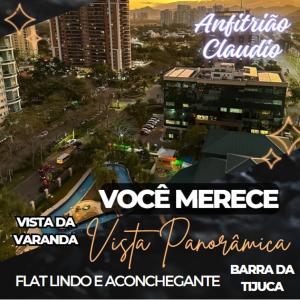 里约热内卢Flat com Vista Panorâmica na Barra da Tijuca的城市景观,建筑背景