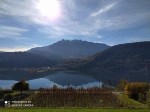 Tenna AGRITUR SEDICI - Bed and Breakfast的享有湖泊和山脉的景色