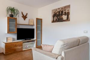 科拉尔博Aschnerhof Auf´m Egg的带沙发和平面电视的客厅