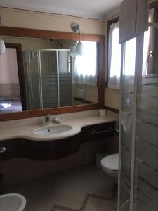 加达湖畔帕登赫戴尔拉戈度假酒店的一间带水槽、卫生间和镜子的浴室