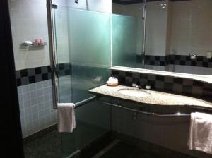 里约热内卢南美克巴卡巴纳酒店的一间带水槽和镜子的浴室