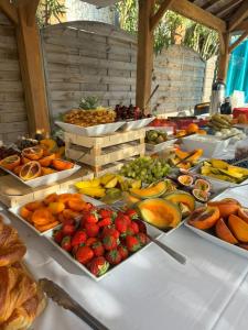 阿格德角Le Jardin de Babylone "réservé aux couples"的自助餐,水果和蔬菜在餐桌上