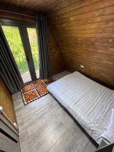 卡拉科尔Super View-2 Bedroom Chalet Karakol的客房设有两张床和窗户。