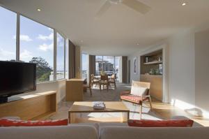 努萨角索菲特努萨太平洋度假酒店的带沙发和电视的客厅