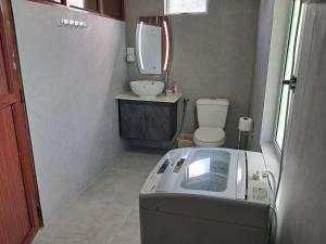 Grande Rivière Sud EstRiverside Holiday Home的一间带卫生间和水槽的小浴室