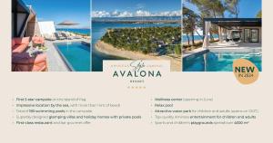 波弗加纳Aminess Avalona Glamping Villas & Mobile Homes的游泳池别墅照片的拼贴