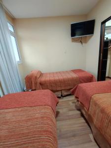 圣米格尔·德·图库玛弗朗西亚酒店的酒店客房设有两张床和一台平面电视。