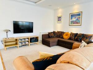 克里夫克里夫阿尔姆瑞公寓的带沙发和平面电视的客厅