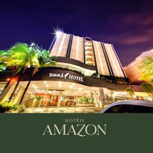 库亚巴Amazon Taiamã Hotel的一张带有亚马逊字的酒店图片