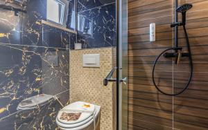 梅杜林Villa San Rocco Bed & Breakfast的一间带卫生间和淋浴的浴室