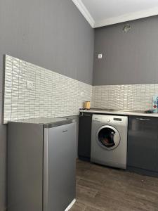 卡兹贝吉Guest house chavchavadze N23的厨房配有洗衣机和洗衣机。
