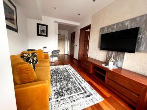 扎科帕内斯塔拉波拉纳VIP公寓的带沙发和平面电视的客厅
