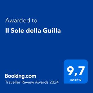 巴勒莫Il Sole della Guilla的蓝色的屏幕,上面有授予艾瑟·德尔莱利的词