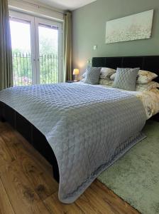 比沃辛Kingsley Cottage B & B的卧室设有一张大床,卧室设有大窗户