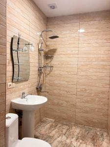 巴统Apartments NITA的一间带水槽和卫生间的浴室