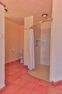 瓜纳华托巧克力套房公寓式酒店的带淋浴和卫生间的浴室