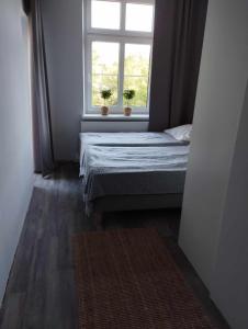 克罗奇琴科Willa Granit的一间小卧室,配有床和窗户