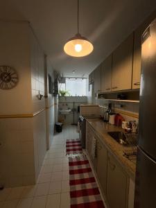 里约热内卢Apartamento Aconchegante na Zona Sul, Botafogo Rj的厨房配有水槽和台面