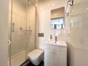 里斯本262 Baixa Guesthouse的浴室配有卫生间、盥洗盆和淋浴。