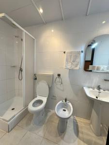 菲盖拉-达福什中央旅馆的白色的浴室设有卫生间和水槽。