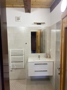 KarasínRekreační chata Karasín的浴室设有白色水槽和镜子