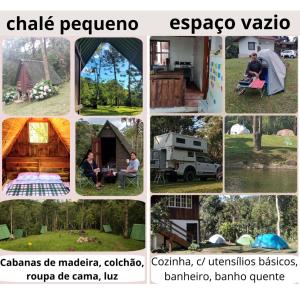 维奥康德马奥Gran Camping Cabanas da Fazenda的骆驼和帐篷照片的拼合