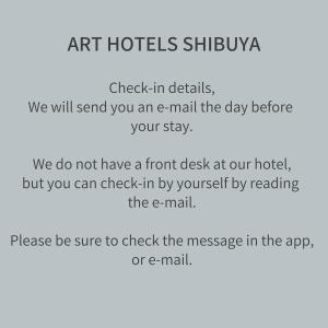 东京ART HOTELS SHIBUYA的涩谷酒店文字艺术工作室手机的屏幕