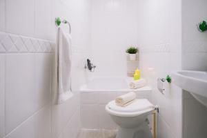 哈恩Piso compartido Delyrent, SFJ的白色的浴室设有卫生间和水槽。