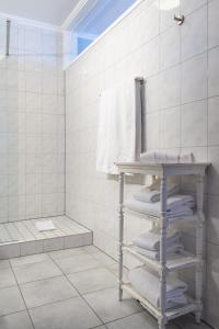 卢森堡卢森堡高瑞斯集团的一间带毛巾架和淋浴的浴室