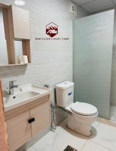 瓦迪拉姆RUM EiLEEN LUXURY CAMP的一间带卫生间和水槽的浴室