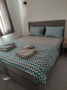 索科矿泉村Apartmani Ema的一间卧室配有带毛巾的床