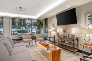 格林维尔Best Western Plus Greenville I-385 Inn & Suites的带沙发和平面电视的客厅
