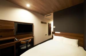 东京日本桥茅场町相铁Fresa Inn酒店的酒店客房,配有床和电视