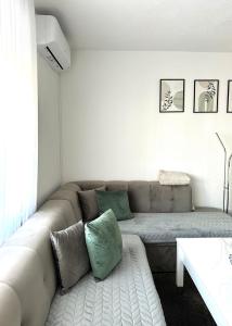 拉克塔希Apartman Lara Laktasi的客厅配有沙发和桌子