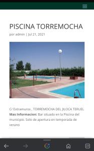 Torre la CárcelMolino Del Río的一张带有游泳池图片的网站页面