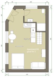 埃森Apartment 58- Essen的房屋的平面图