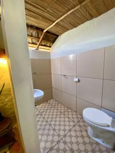 阿廷斯Casa Acquamarina的一间带卫生间和水槽的浴室