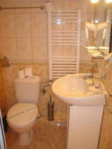 RazgradKovanlika Hotel的一间带卫生间和水槽的浴室