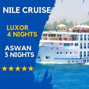 阿斯旺NILE CRUISE NCA every Saturday from LUXOR 4nights & every Wednesday from ASWAN 3 nights的水中游轮,用尼尔语游轮和 ⁇ 