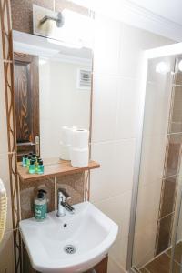王子岛群My Way Tera Butik Otel的一间带水槽和淋浴的浴室