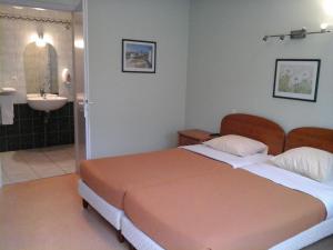 罗珀南波希米亚人酒店的一间卧室配有一张床,浴室设有水槽