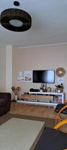 康斯坦察Relax Apartament的客厅设有壁挂式平面电视。