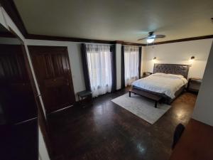 圣何塞Pura Vida Dream的一间卧室设有一张床和一个大窗户