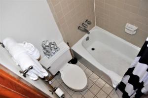 铜山Fox Pine Lodge Hotel Room 2 FPAFH2的浴室配有白色卫生间和浴缸。