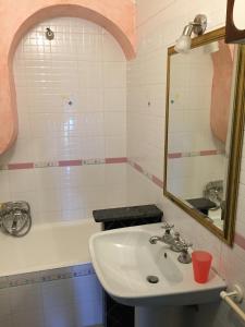 斯塔莱蒂卡米尼亚公寓的一间带水槽和镜子的浴室