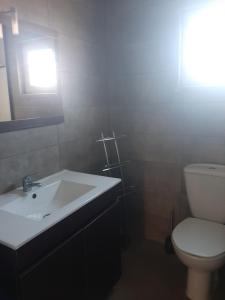 圣克鲁什达什弗洛里什Casa vicente的浴室配有白色水槽和卫生间。