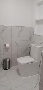 伊科德洛斯维诺斯Los Geranios n.25的白色的浴室设有卫生间和一卷卫生纸