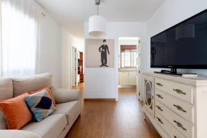 塞维利亚谢尔佩斯街公寓的带沙发和平面电视的客厅